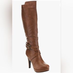 Forever - Della, Stiletto platform, Knee-highboot, Tan, Size 8